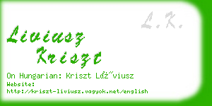 liviusz kriszt business card